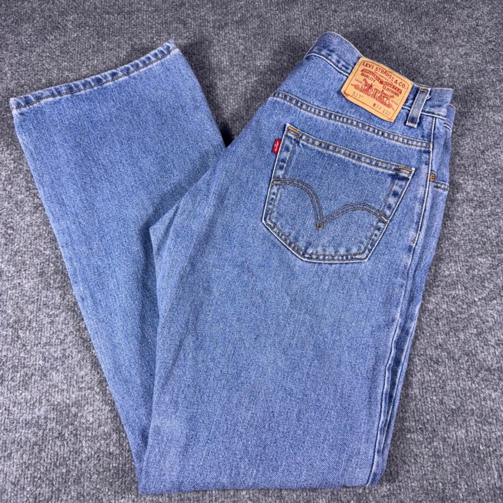 Levis 517 Bootcut Jeans Mens 34x32 Medium Wash Blue Denim 517-0217